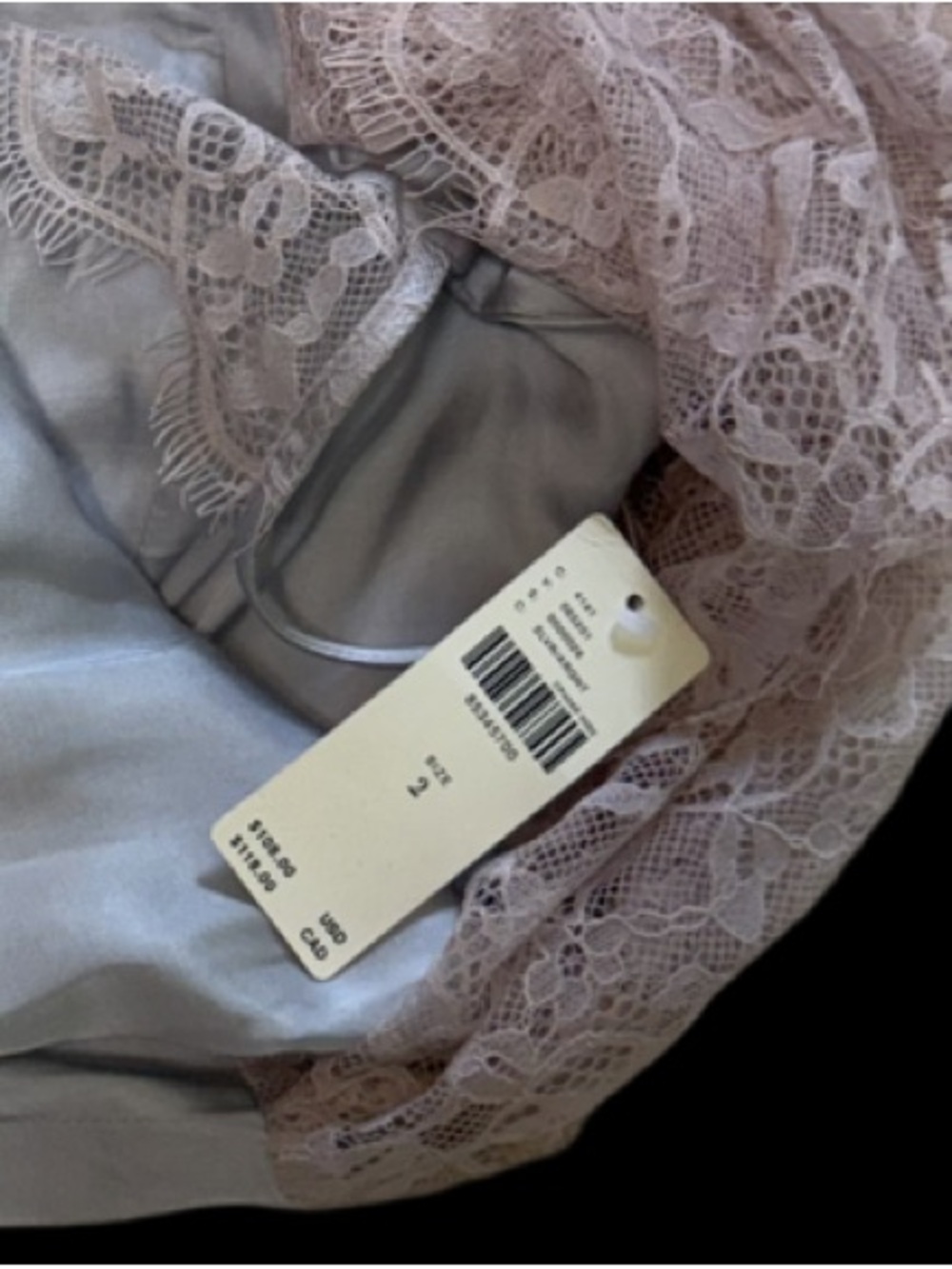Anthropologie Women’s Lace-Trimmed Asymmetrical Midi Slip Dress Size 2 NWT - Picture 8 of 10